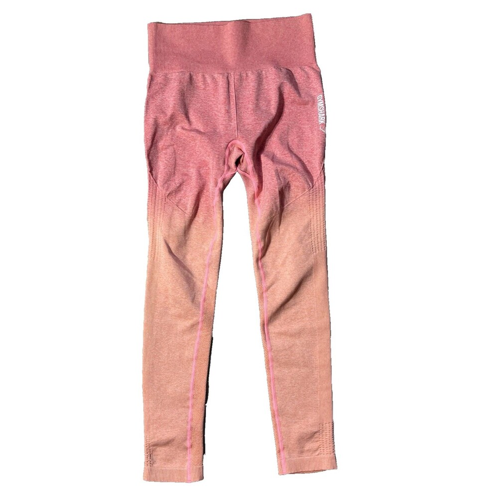 Gymshark Medium Pink Marl Vital Seamless Leggings Pink/Orange Hip & Ankle Logo
